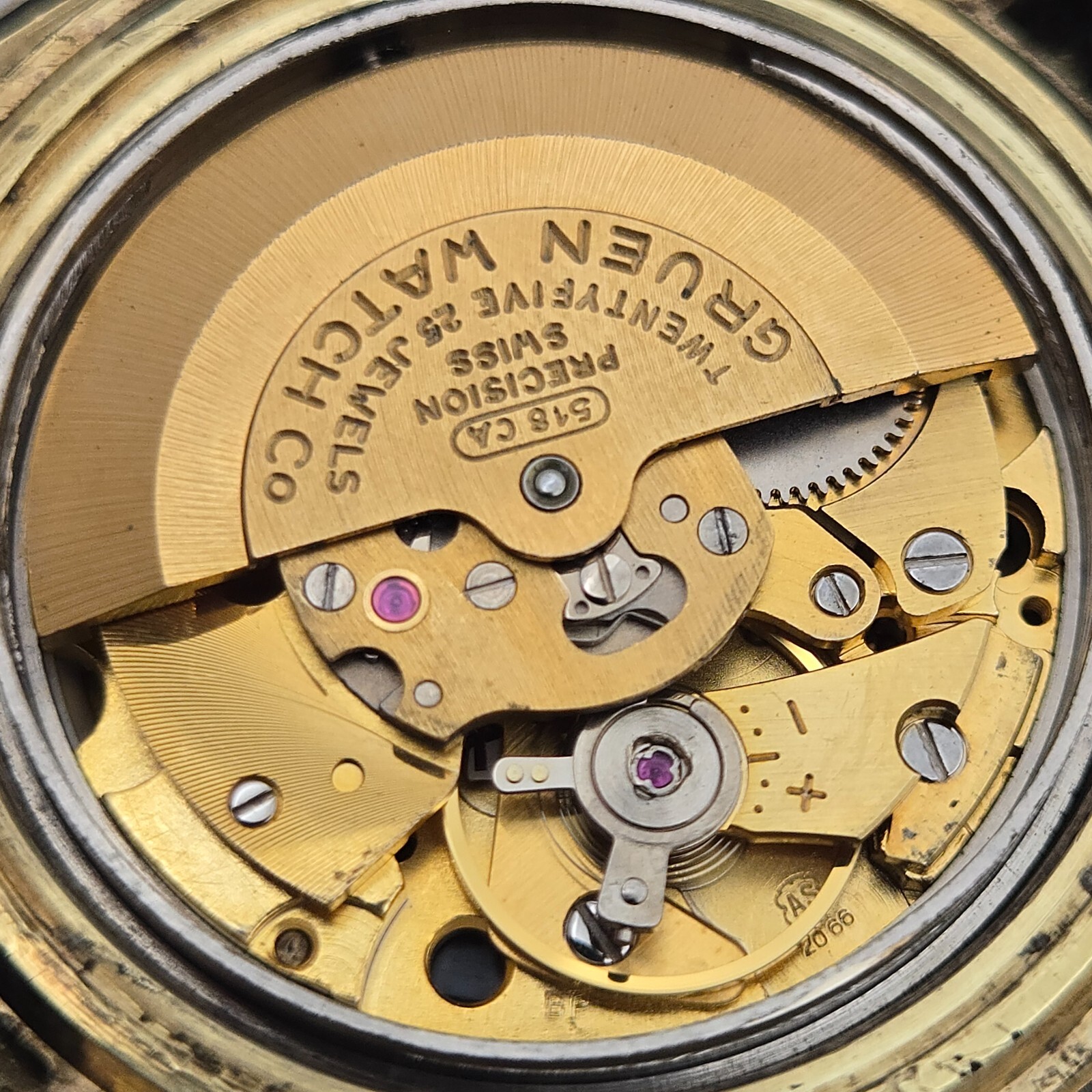 Vintage GRUEN men’s automatic watch 40mm Rocket second hand swiss made 1970s