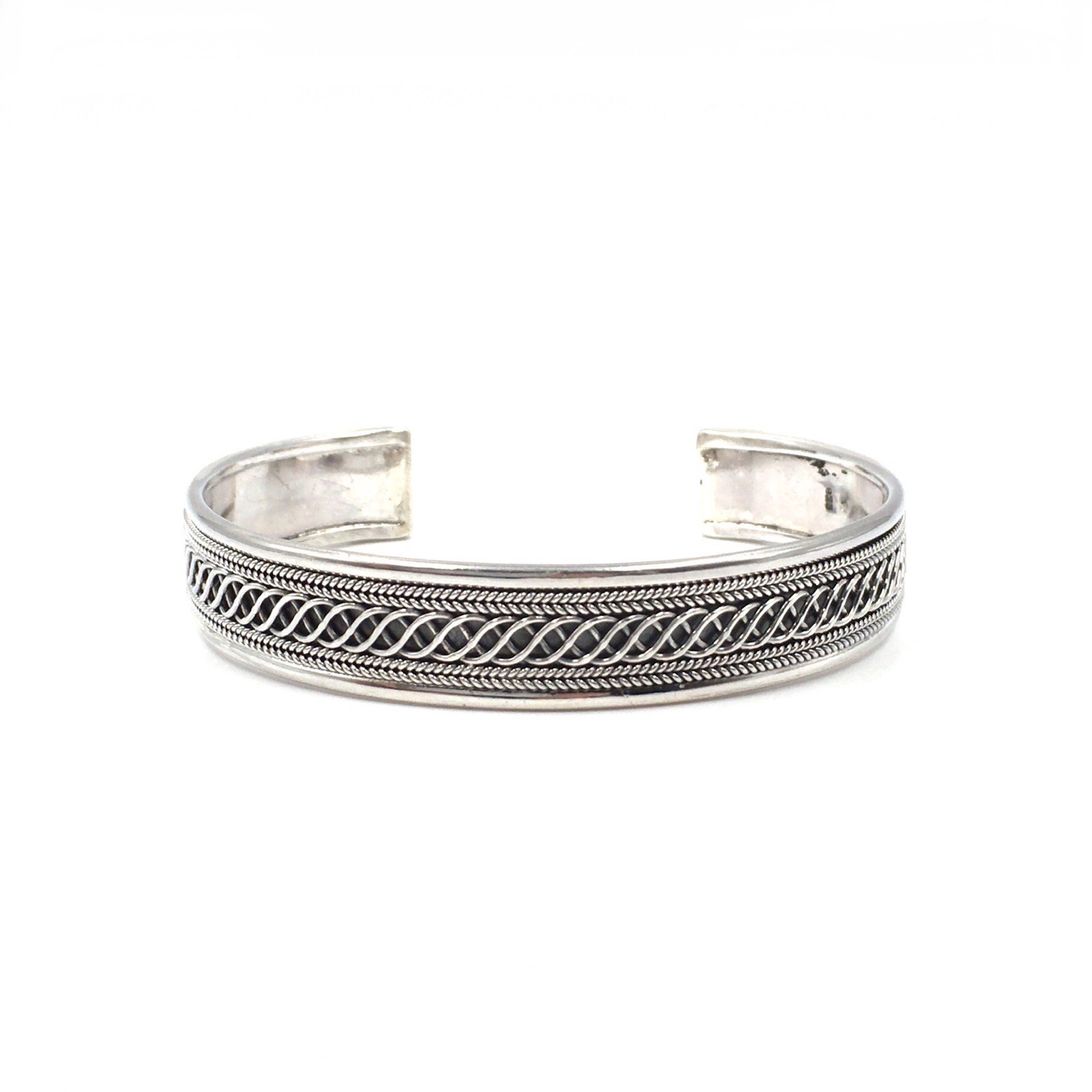 Modern Bangle 925 Silver 1.2cm Wide Bangle Solid Jewellery Bracelet 24g