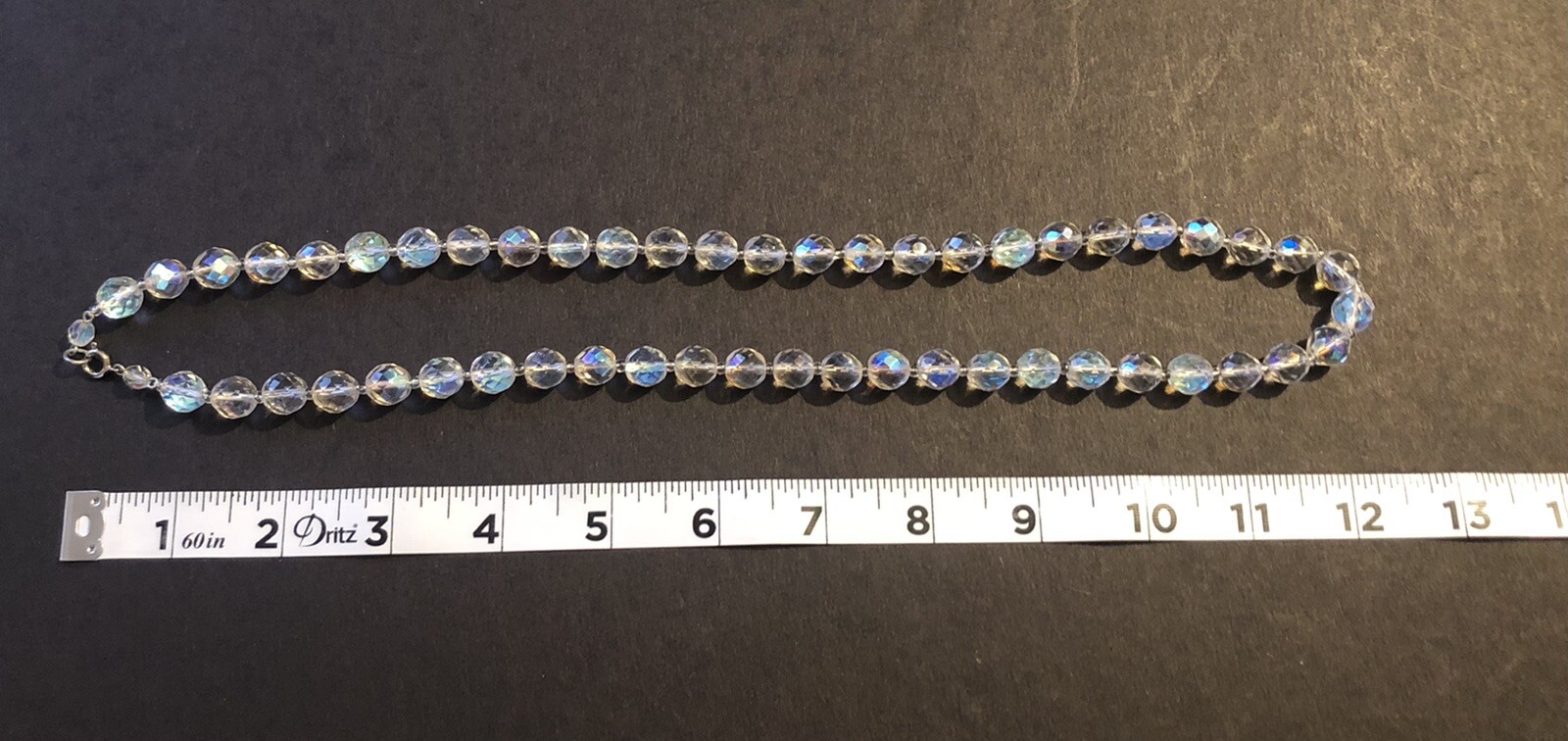 Contemporary Clear Iridescent Beaded Necklace Fashion Jewelry 3634 GO1.51D