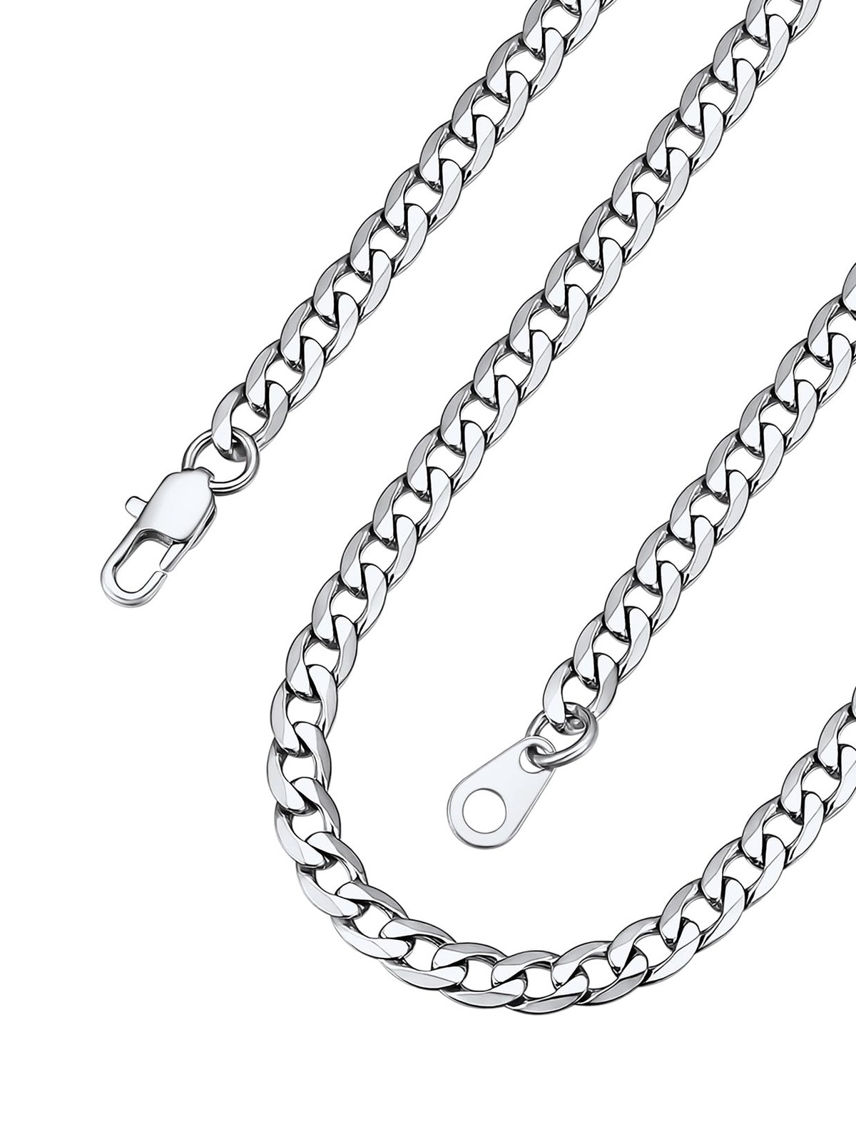 Stainless Steel Curb Chain Necklace 14inch Mens Short Choker 4mm Curb Chain