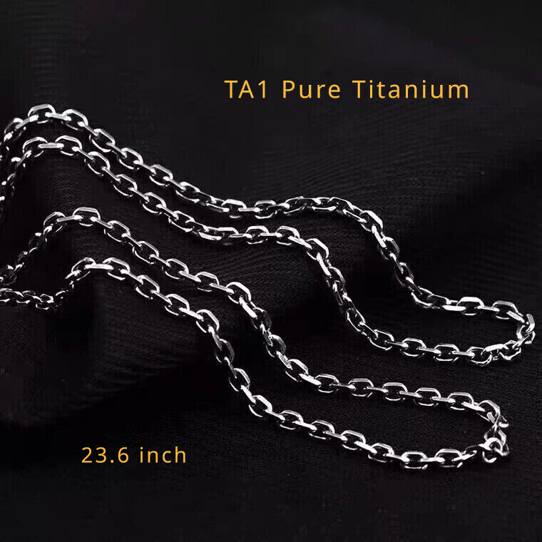 Pure Titanium Angle Chain Necklace Anti-Allergic 23.6inch Trendy Hip-hop Men’s