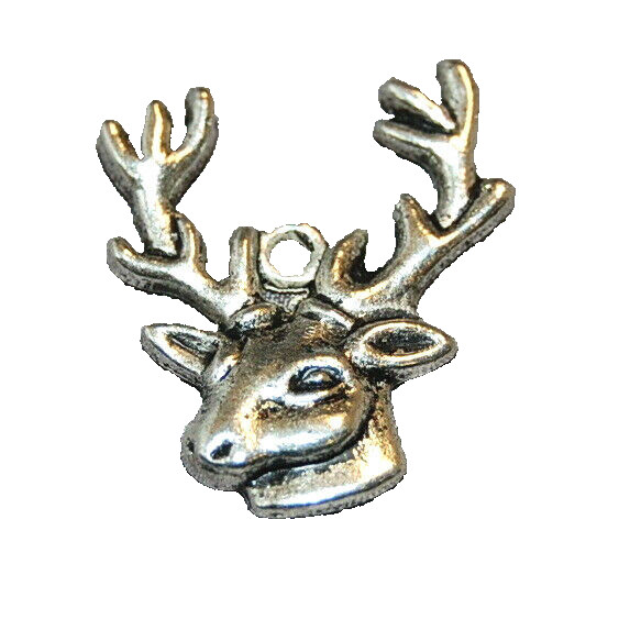 Reindeer Christmas Pendant Charm Tibetan Silver J1046