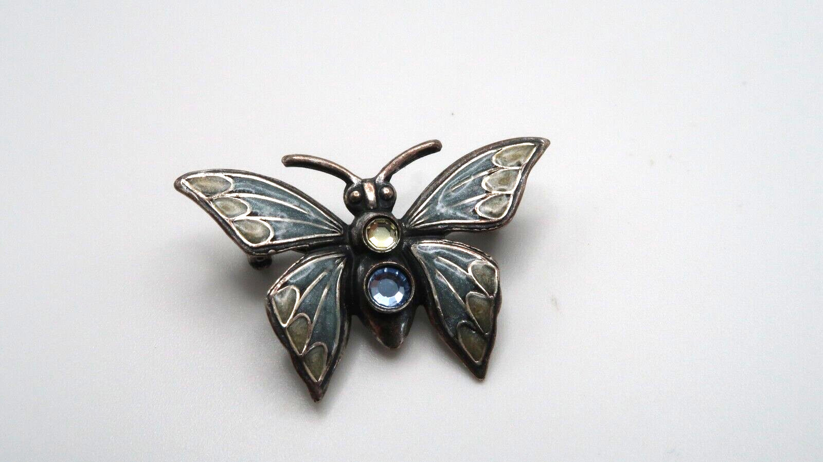 Vintage Silver Butterfly Brooch Pin 3.6cm BB12