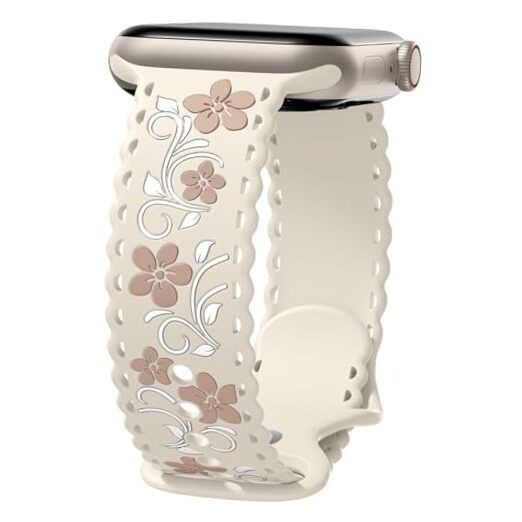 Floral Band 38mm/40mm/41mm/ (42mm-Series 11 10) Starlight & Milk Tea