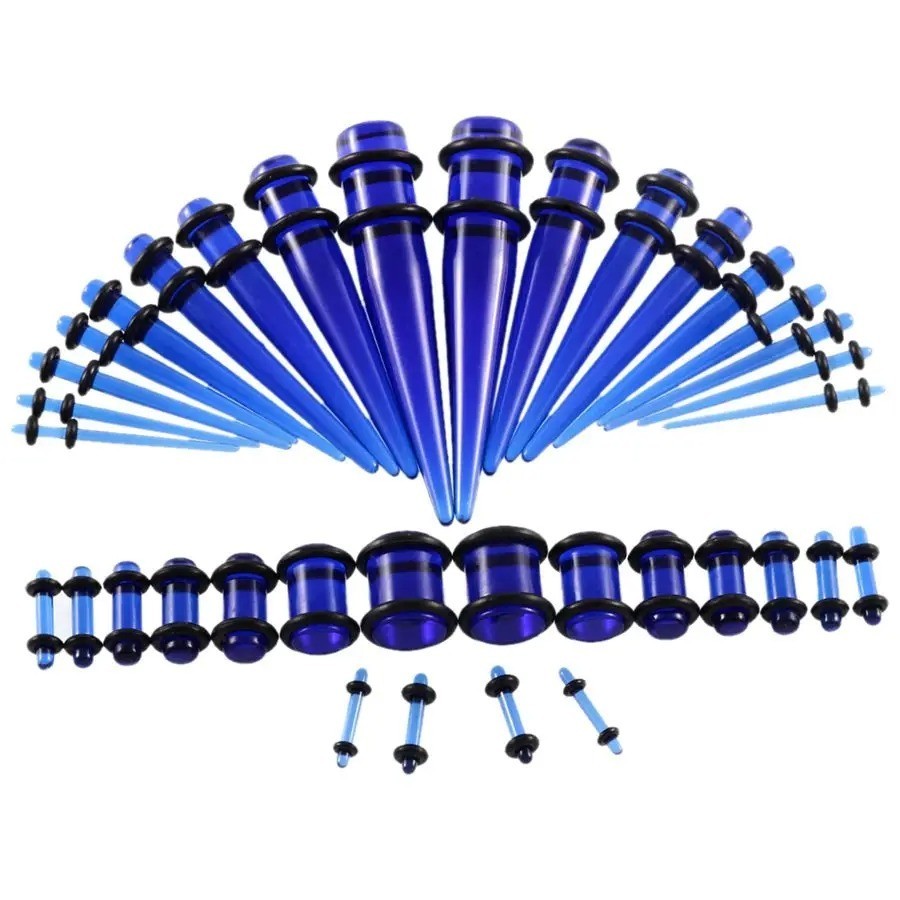 36 pcs Ear Stretching Kit 14G-00G Taper Ear Gauges Plugs Tunnels Expander Set