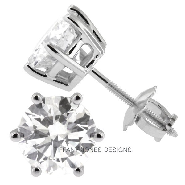 3.0CT Lab-Created Diamonds E/VVS2 Very Good Cut Round Brilliant 14K White Gold F