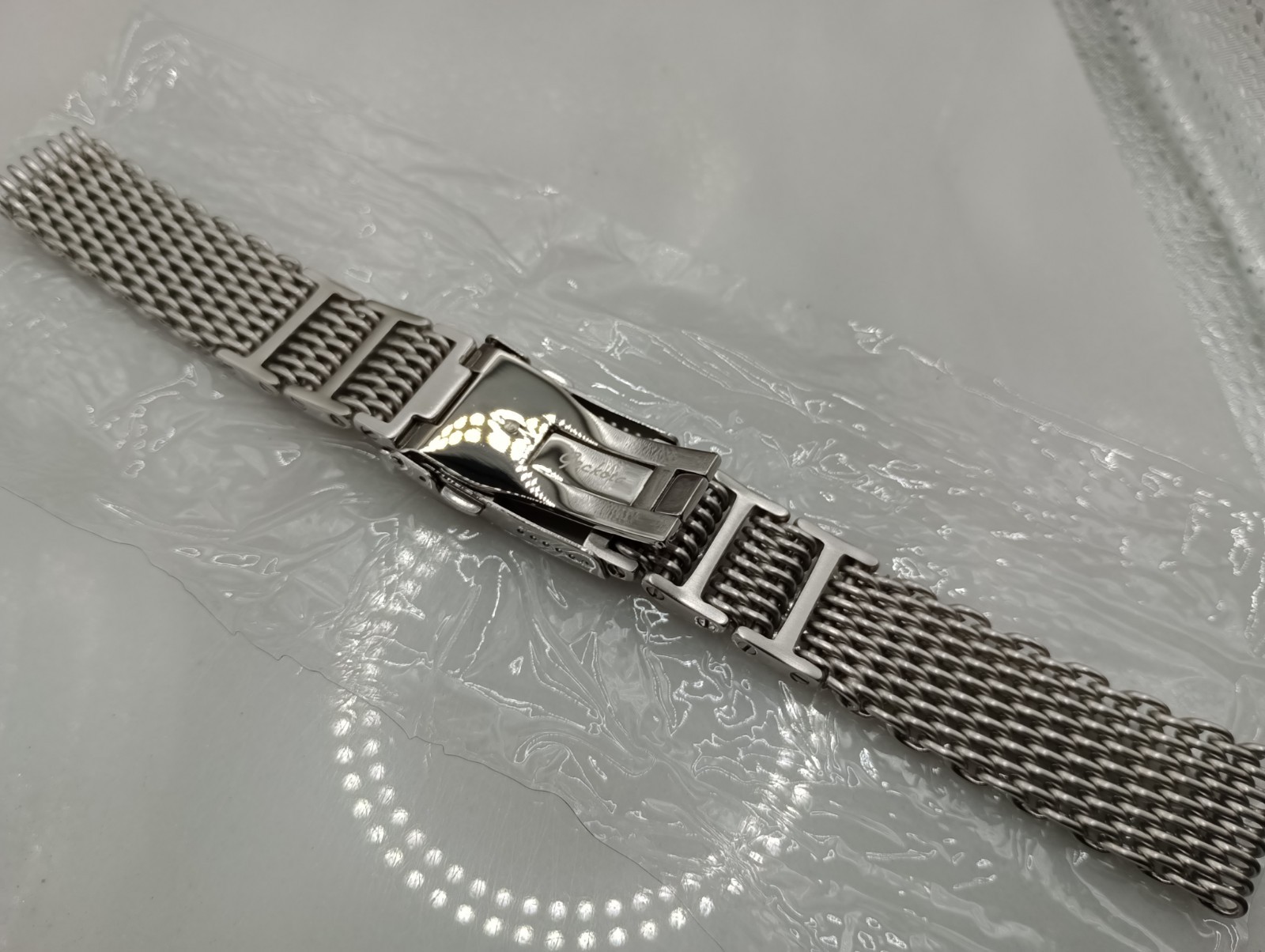New Geckota 20mm Polished H Link Stainless Steel Watch Strap Bracelet 6B62