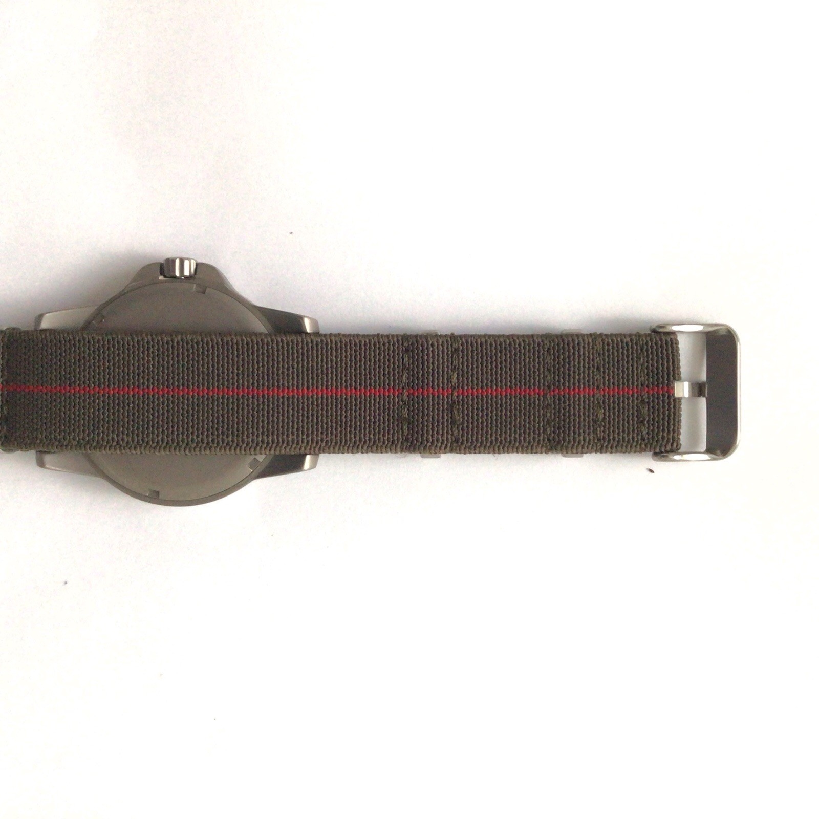 Boccia ID Titanium Men’s Two Tone Green Blue Watch Brown Stretch Canvas Band