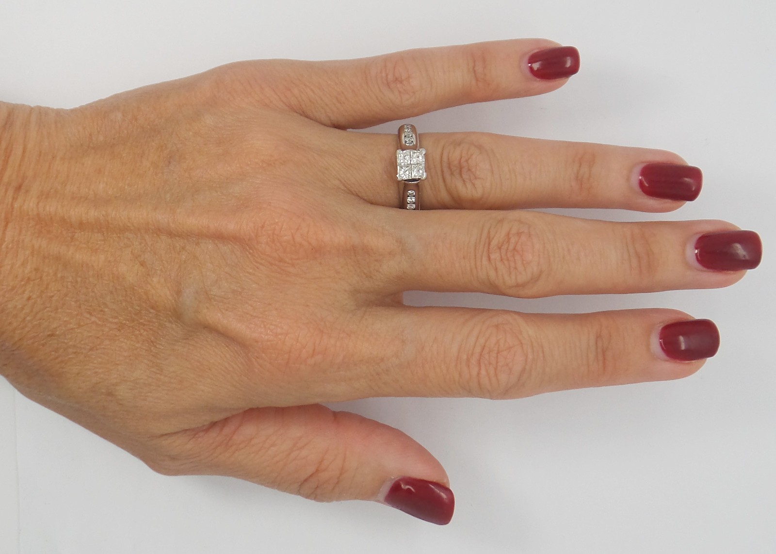 3/4CT Natural Diamond Engagement Anniversary Wedding Ring 14K White Gold Band
