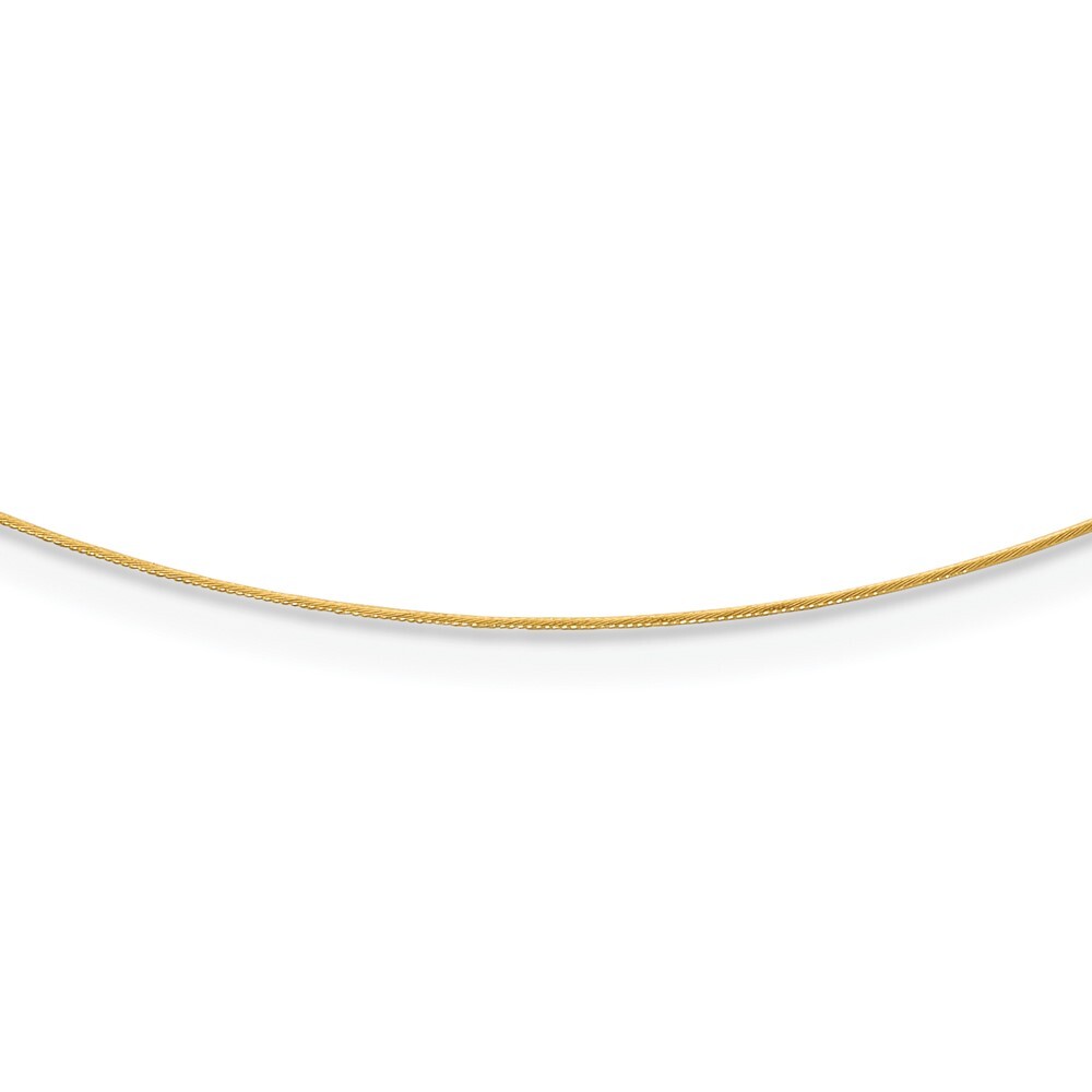 14k Yellow Gold 0.5mm Single Wire Necklace 18″ for Women 1.61gm