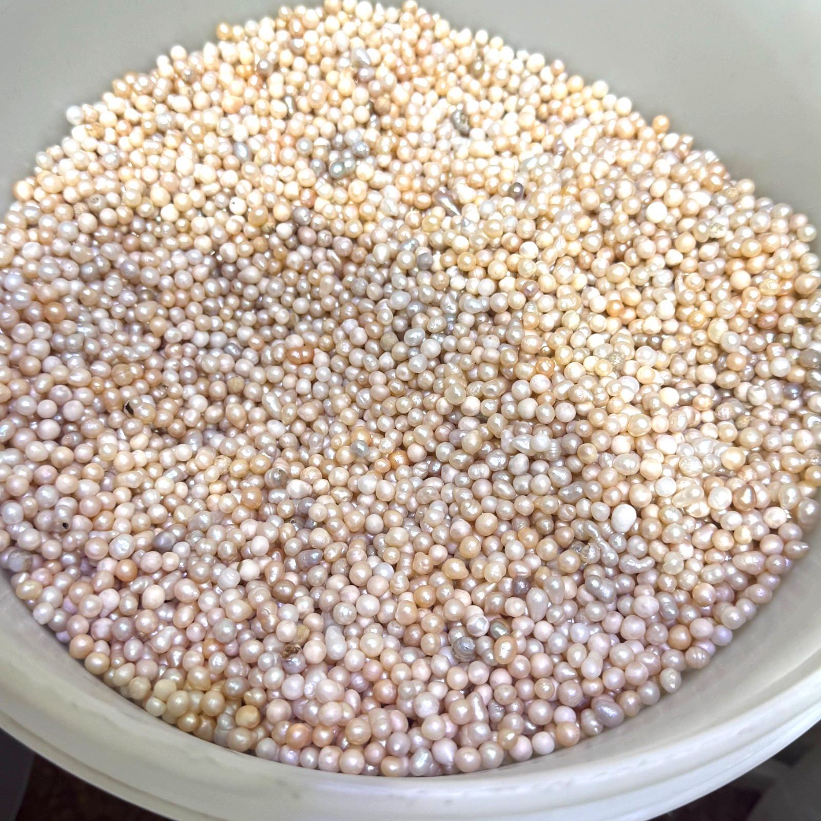 50g 200PCS 2-3mm Mini Cultured Pearl Loose Beads Baroque White Freshwater DIY
