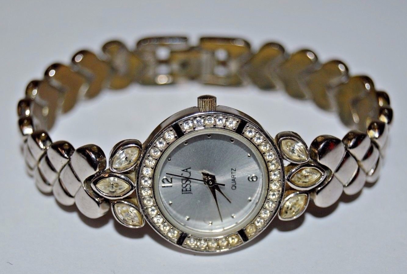 Nice JESSICA Jeweled Metal Women’s Working Wrist Watch 30545