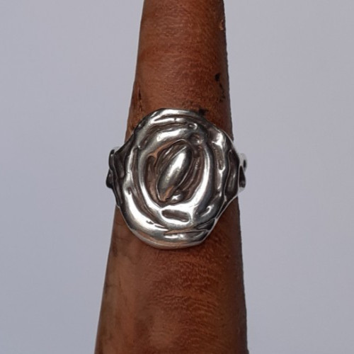 925 Silver Ring Rose Organic Design Size P1/2 Weight 8 g