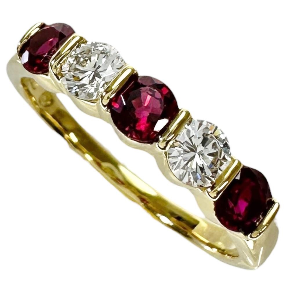 US 8.2 TIFFANY&Co. Ruby diamond Ring K18YG yellow gold 4.0g Women
