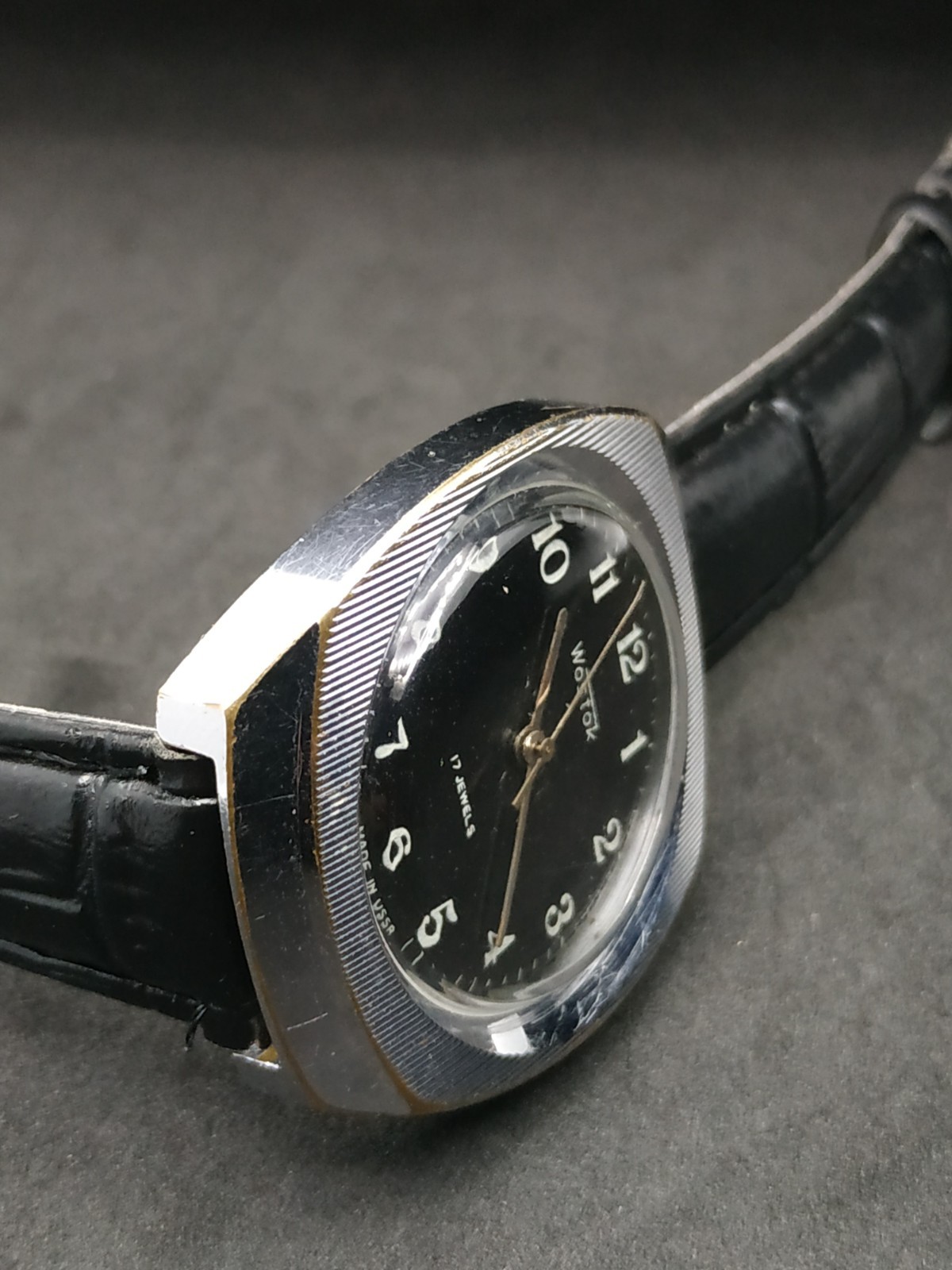 Men’s Dress Watch Wostok Vintage USSR Mechanical 2409A Retro Vostok Black Soviet