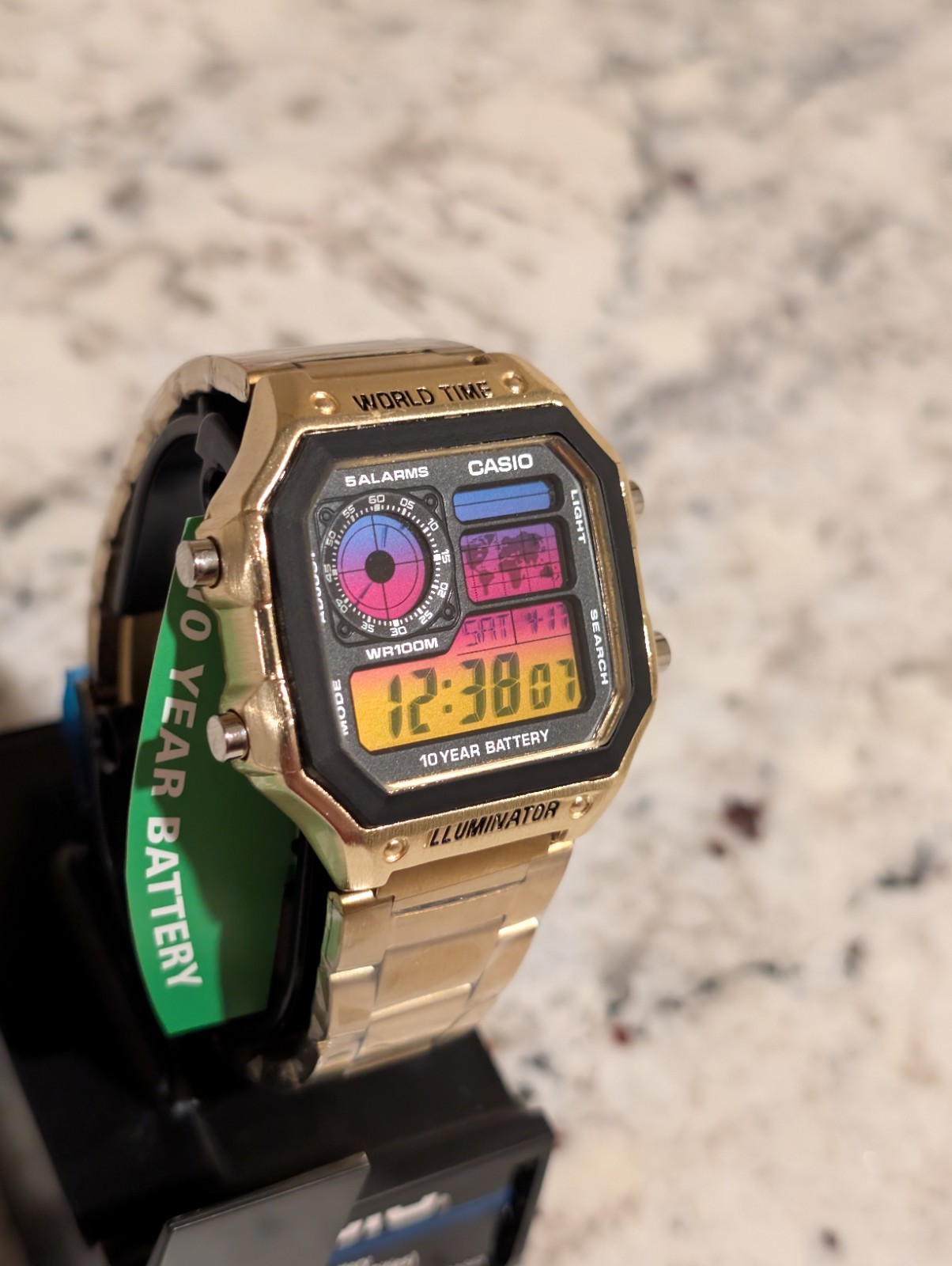 Vice City Kingpin Gold CASIO AE-1200WHD 1-A. Mod Royale World time watch