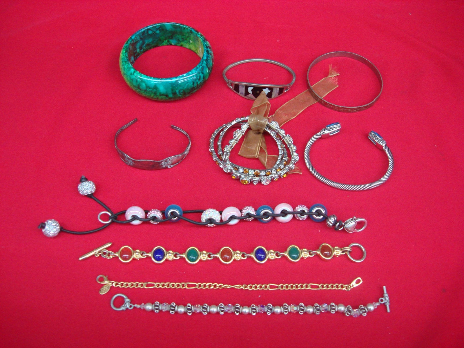 BRACELETS GALORE – 10 PC. LOT OF ESTATE BUY BRACELETS FROM YEARS OF BUYING #138