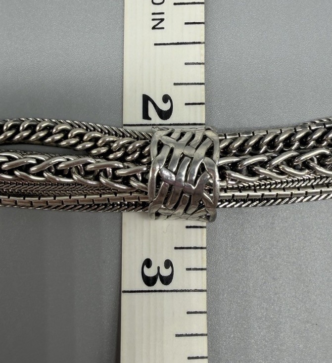 Silpada B1702 Talk of the Town Multi Strand Sterling Silver Bracelet Retired 8”
