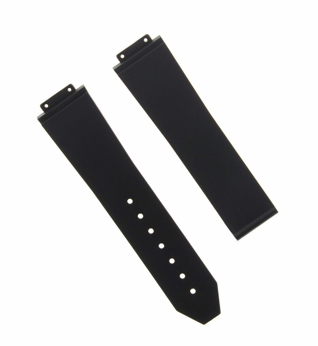 25MM RUBBER WATCH STRAP BAND FOR HUBLOT H BIG BANG DEPLOYMENT CLASP WATCH BLACK