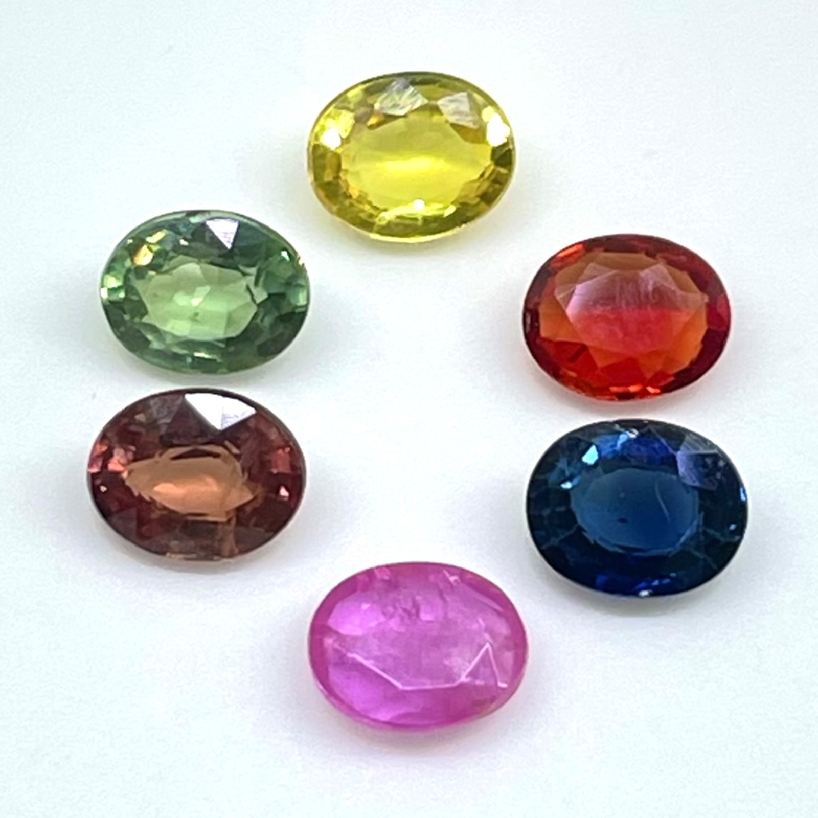 6 Pcs Natural Multi Sapphire 5x4mm Oval Cut Dazzling Loose Gemstone Lot 2.60 Cts