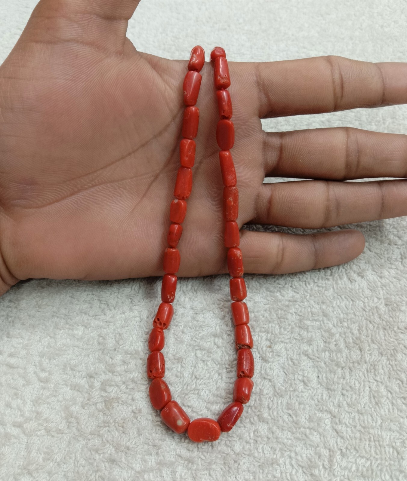 16″INCHES 100%Natural Italian Coral Smooth Oval Beads,AA quality,Size 4x10MM ,