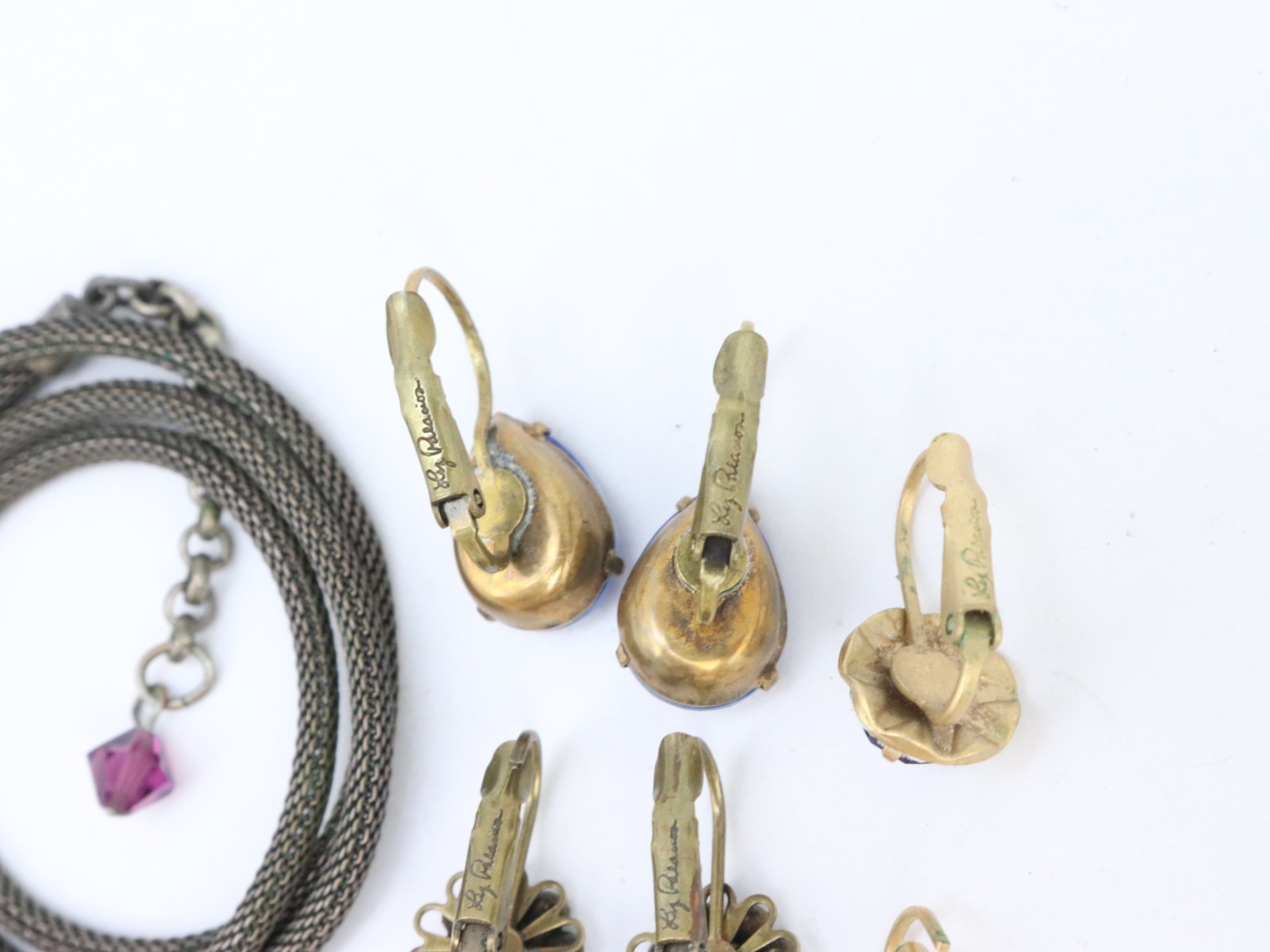 Vintage Liz Palacios Jewelry Lot Swarovski Crystal Necklace Earrings Rhinestones