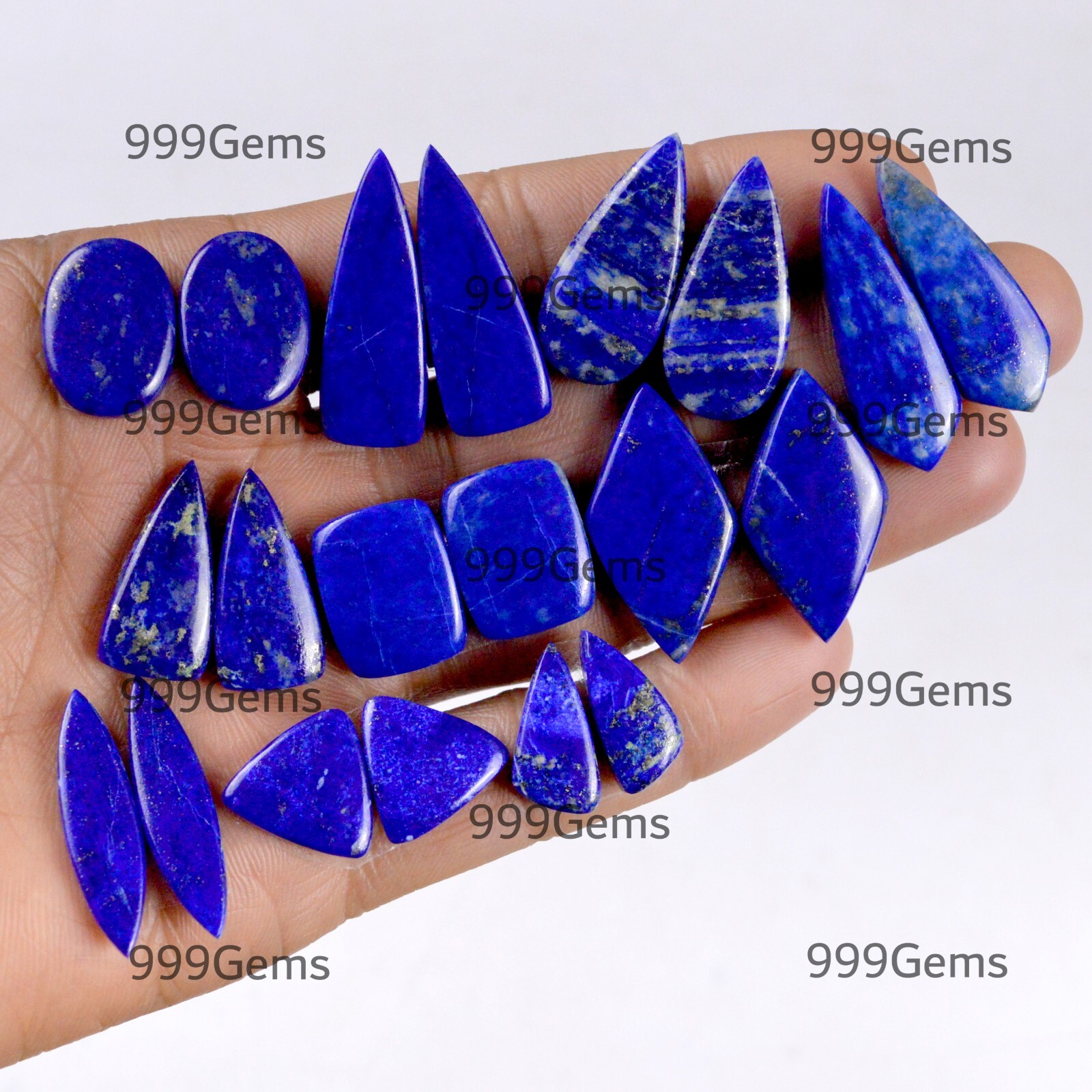 AAA Grade Lapis Lazuli Cabochon Gemstone Free Sizes 1000 Ct Matched Earring Pair