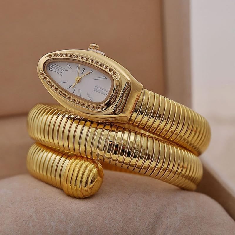 Versatile Women’s Gold Snake Shape Watch – Perfect for Work, Parties, or Casual