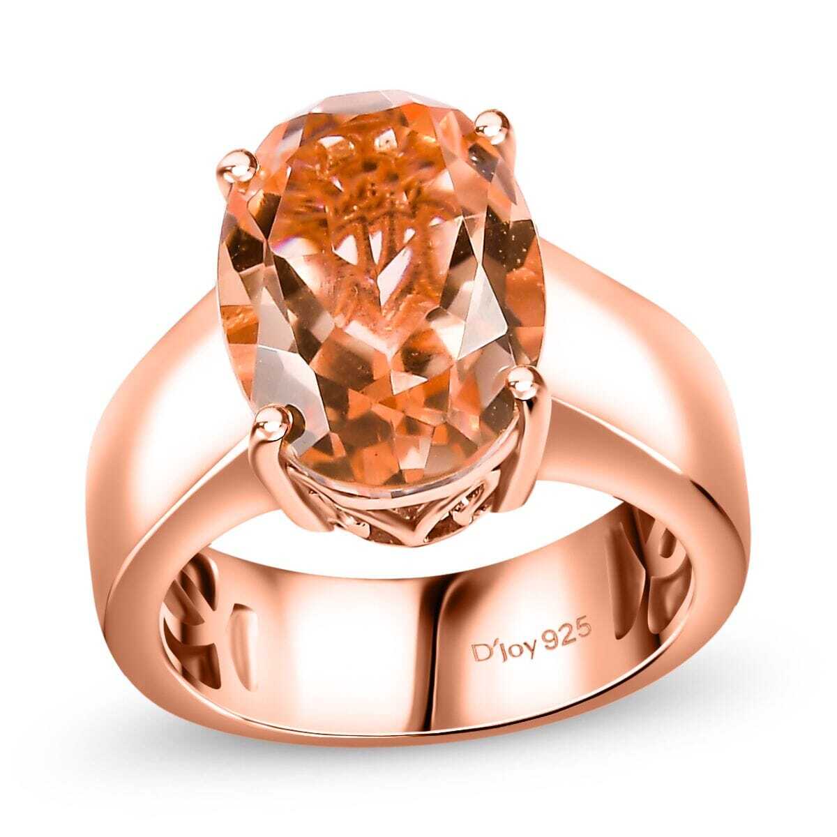5.85ctw Morganique Quartz Triplet Solitaire Ring Vermeil Plated Sterling Size 10