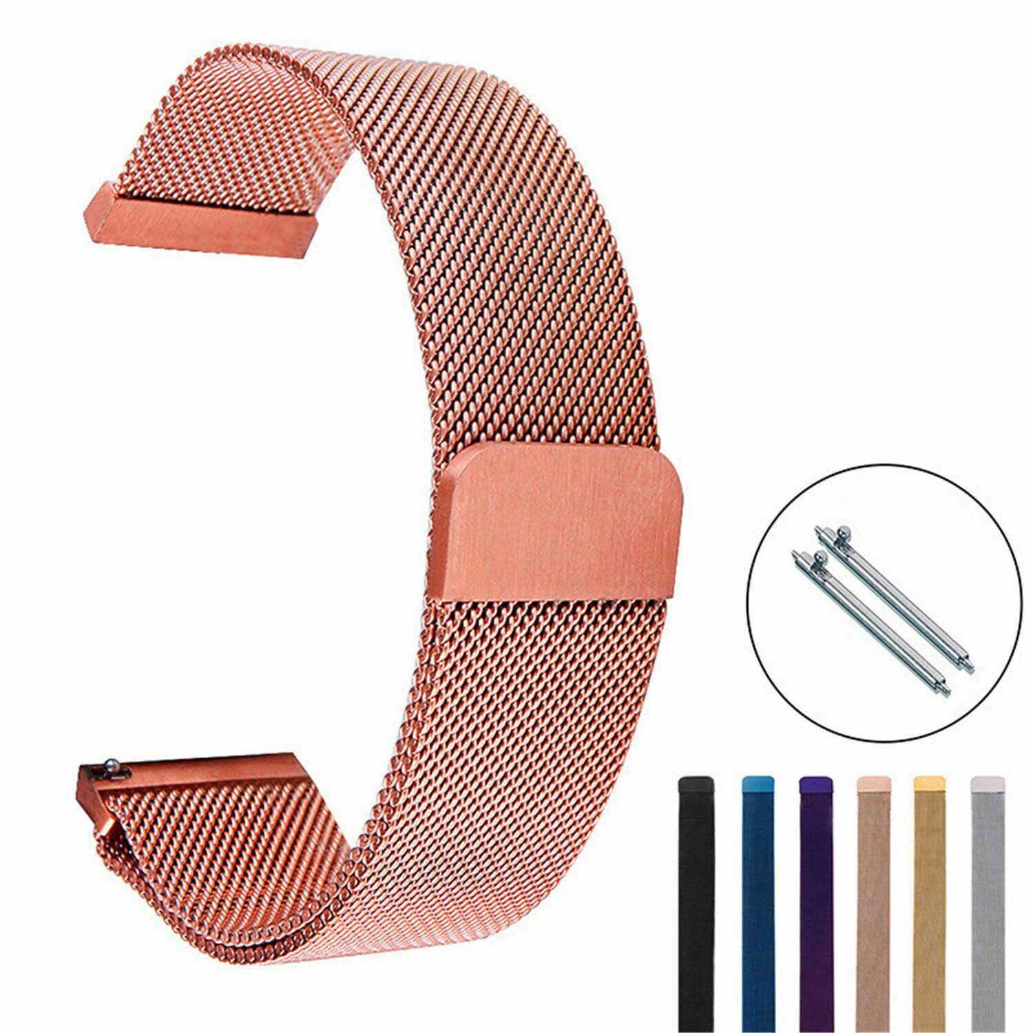 14-24mm Magnetic Clasp Mesh Loop Watch Band Stainless Steel Metal Strap Bracelet
