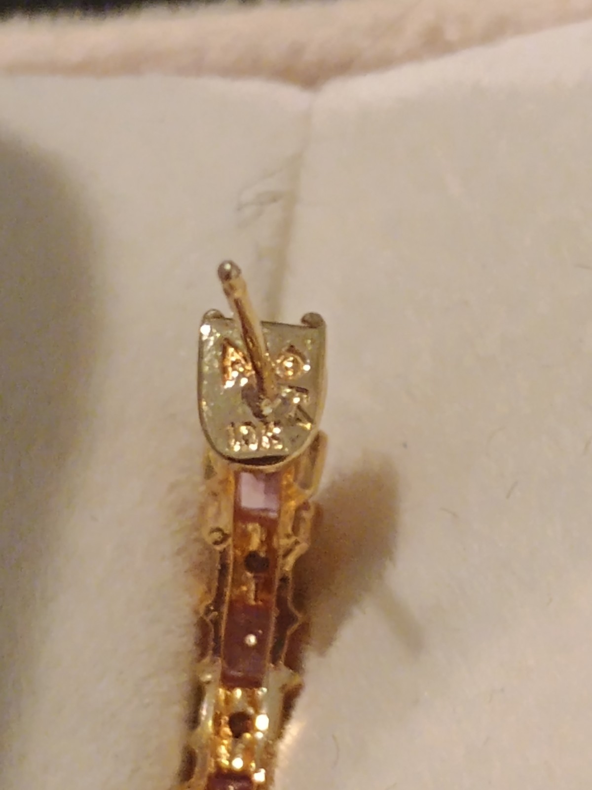 ALWAND VAHAN 10K YELLOW GOLD PINK SAPPHIRE DIAMOND J HOOK EARRINGS 2.4 GRAMS