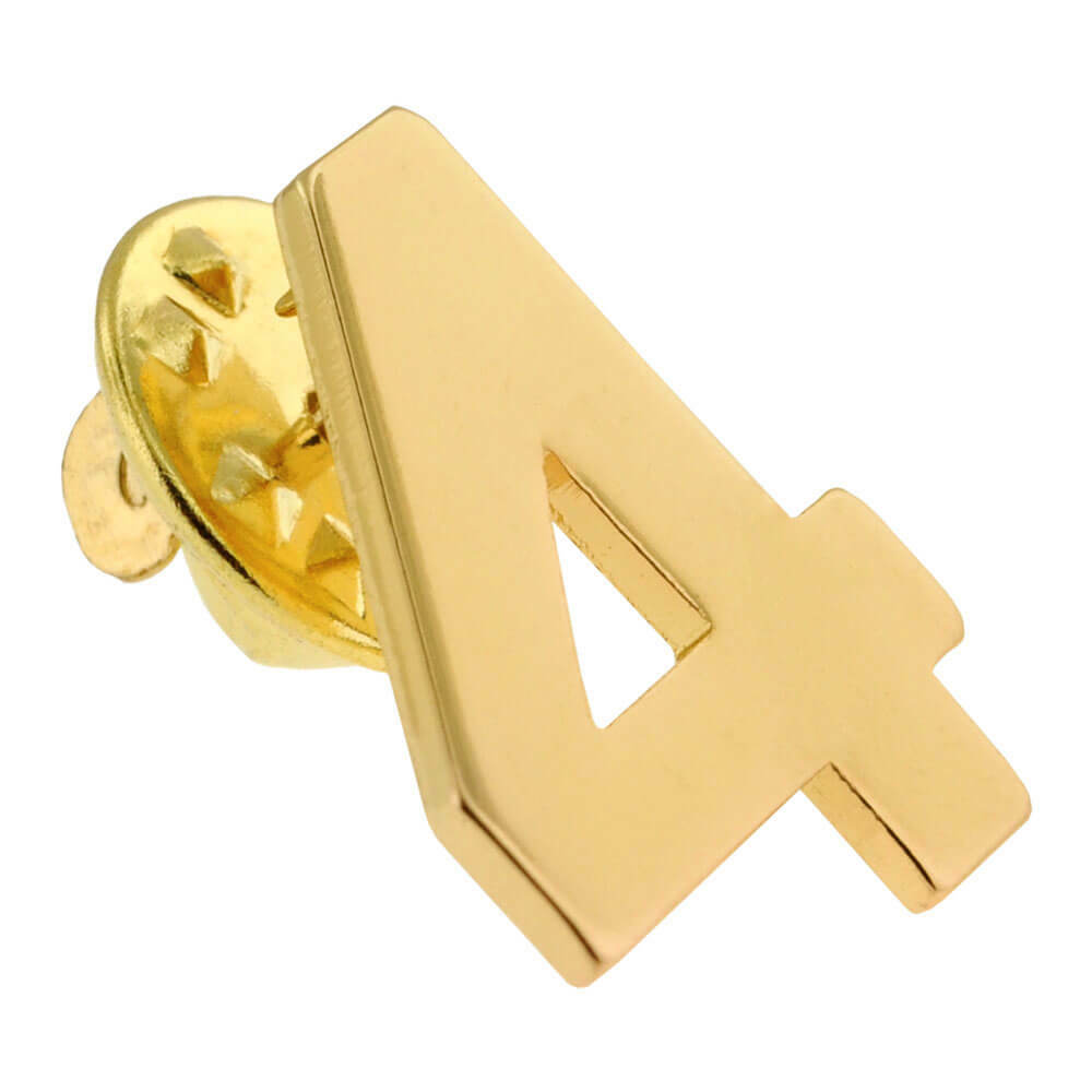PinMarts Number Four 4 Lapel Pin Anniversary Birthday Number Jewelry