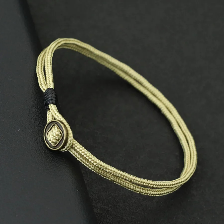 NEW Novel Mens Bracelet With String Handmade Duoble Cord Braslet Easy Hook Wrap!