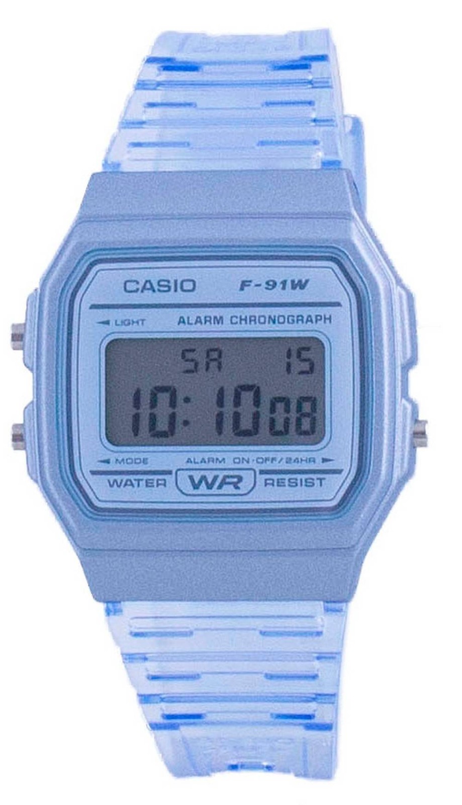 Casio Youth Blue Resin Digital Sports Grey Dial Quartz F-91WS-2 Unisex Watch