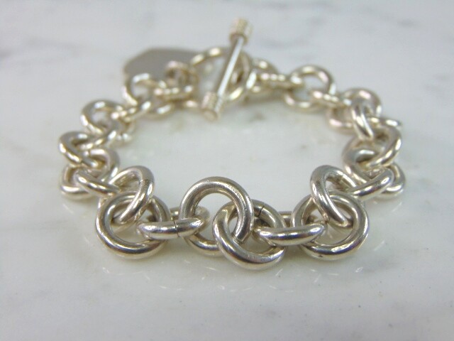 Womens Vintage Estate Sterling Silver Charm Bracelet 43.3g E5780