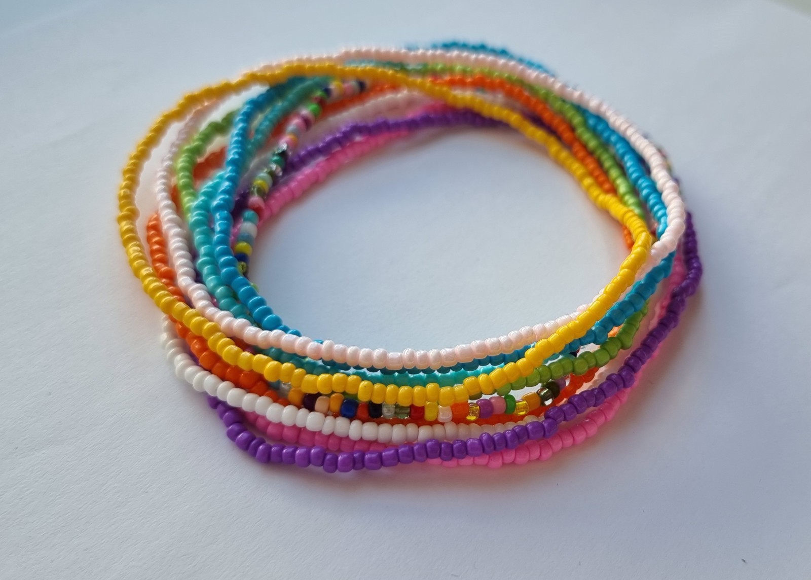 10 Pcs Extra Large Anklet Ladies Ankle Bracelet 12inch Stretchy Seed Bead Dainty