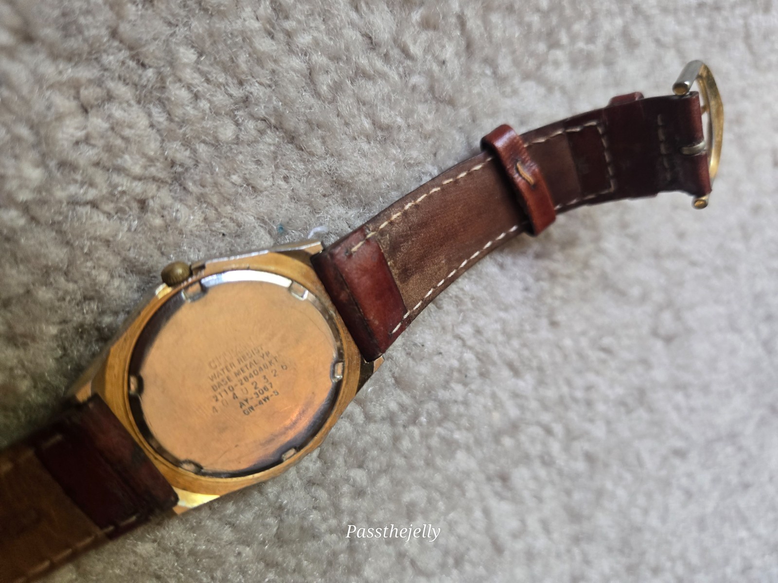 Citizen Seven Watch Mens Gold Tone Champagne Dial Date Quartz Dress Watch vtg