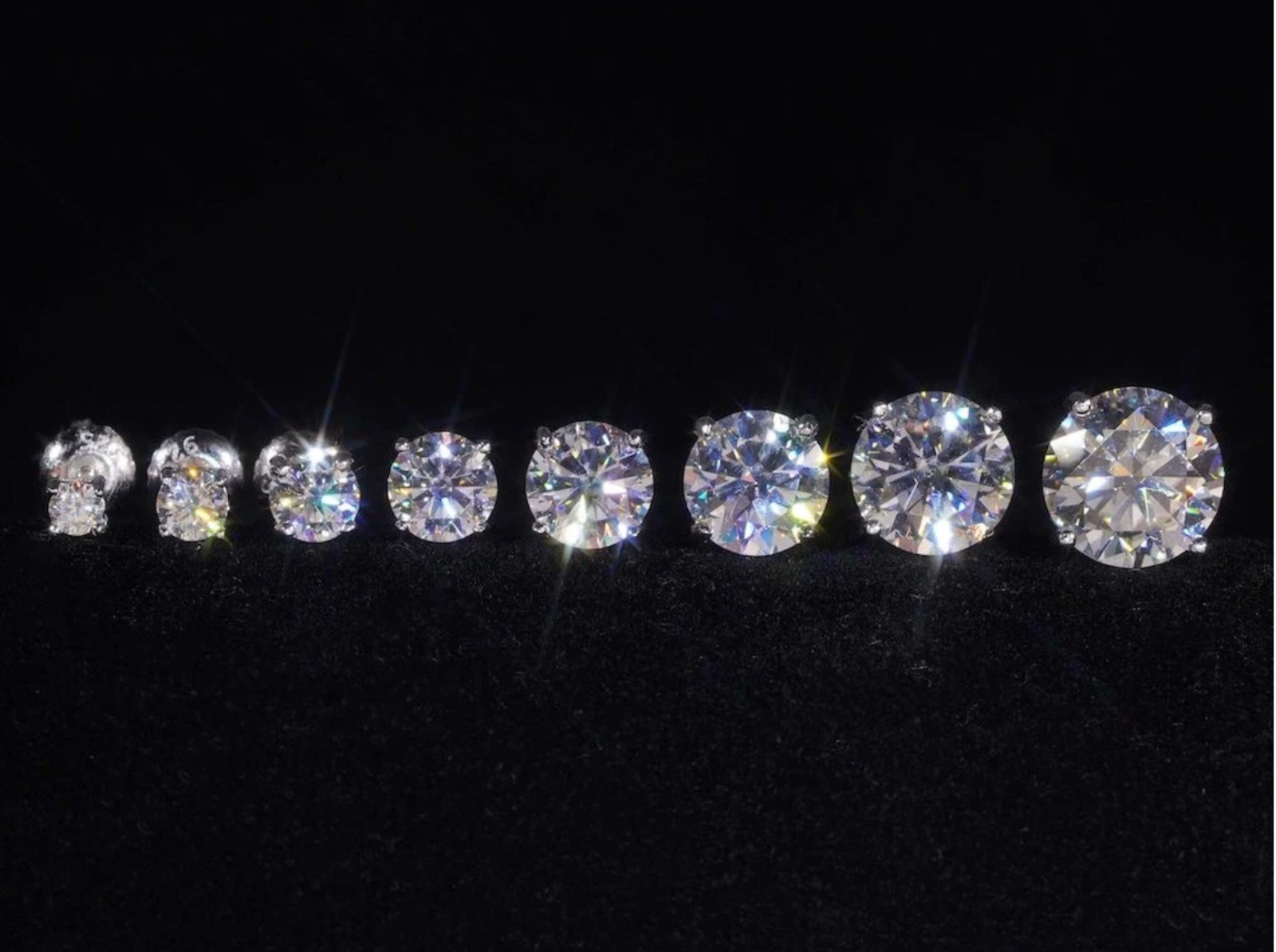 1-3CT 3/4/5/6/7/8/9/10mm Lab Created Diamond 925S Silver Screw Thread Earrings
