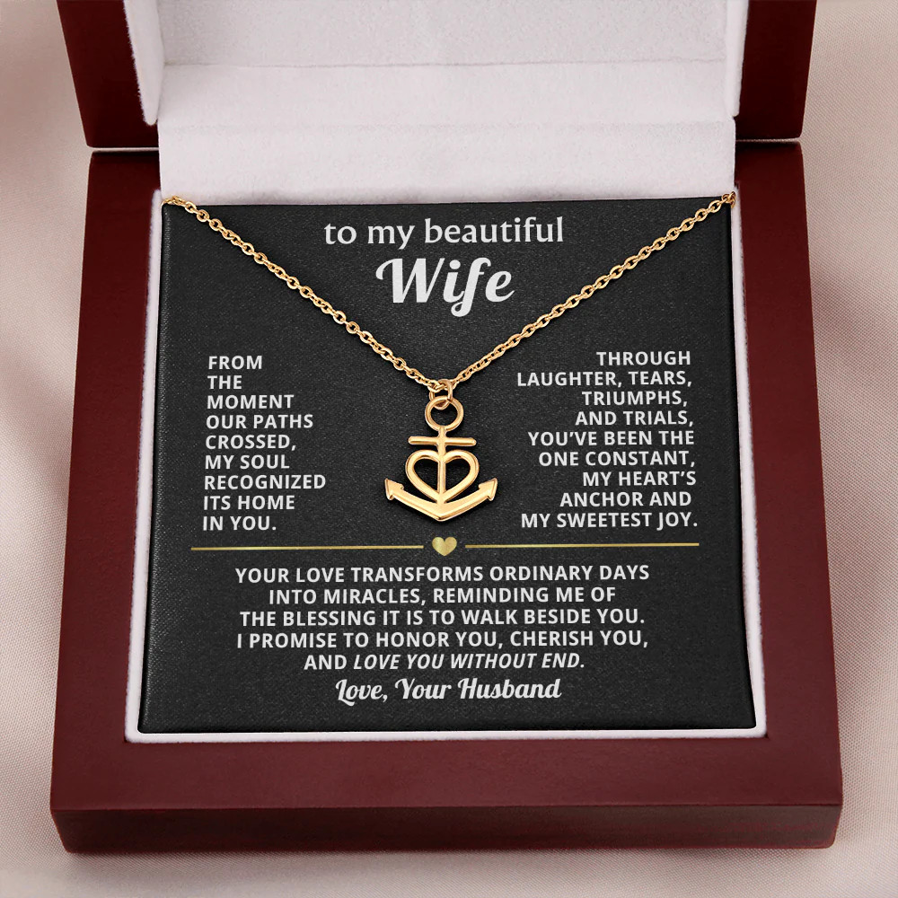Wife Necklace Gift – You Are My Anchor