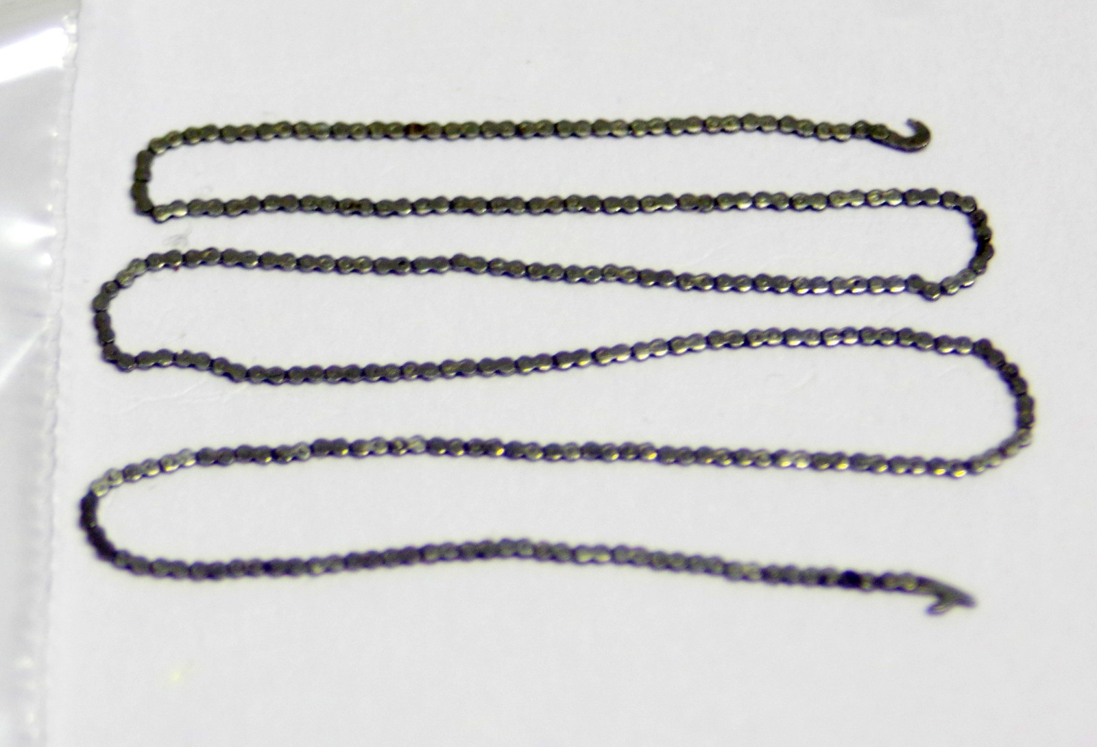 Pocket Watch Fusee Chain #1 L = 185 mm, w = 0.285 mm, h = 1.13 mm.