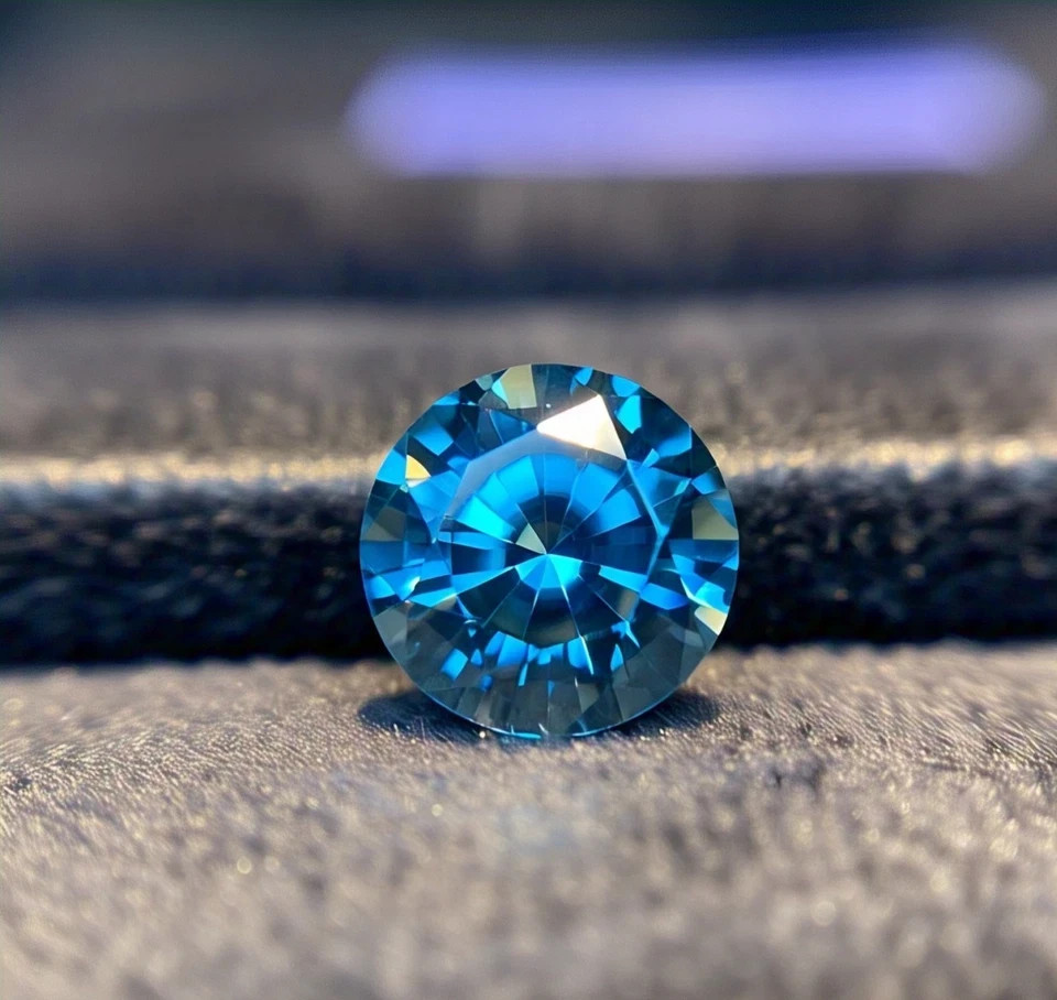 5 Ct Natural Blue Diamond 11.50mm Round Cut VVS1 D Grade Ring Size Stone C73