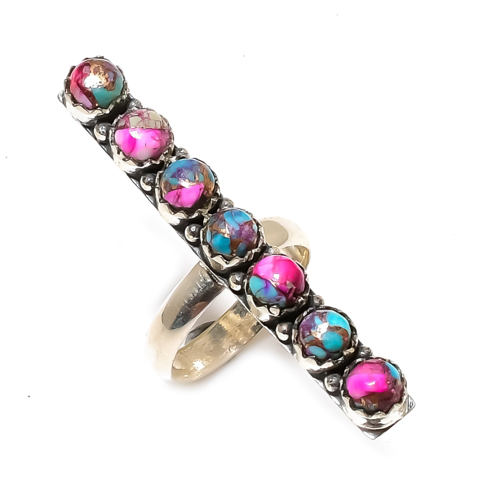 Pink spiny oyster Gemstone Handmade 925 Sterling Silver Designer Jewelry Ring