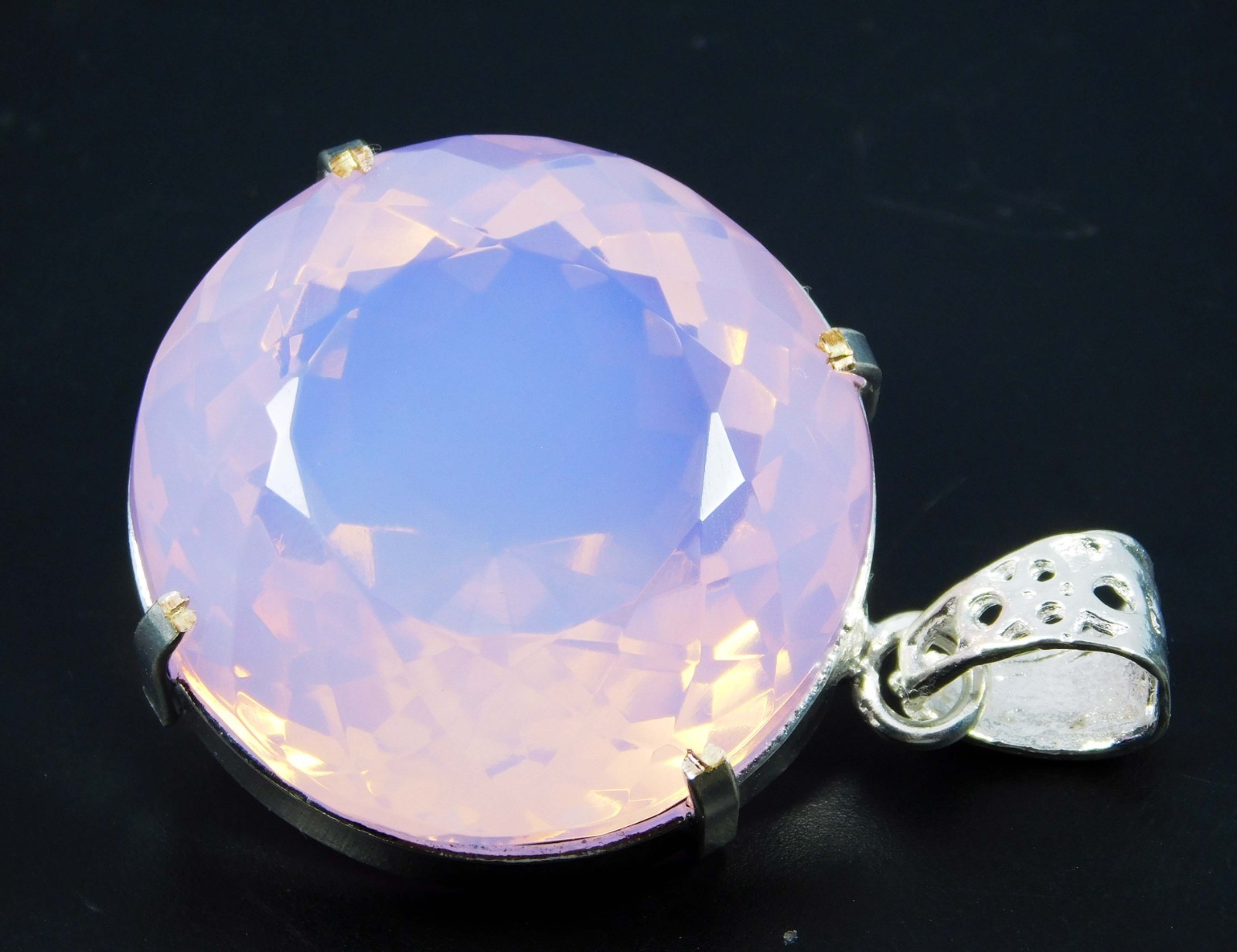 181.45 Ct Natural Blue Pink Fire Opal 925 Solid Silver PENDANT Loose Gemstone