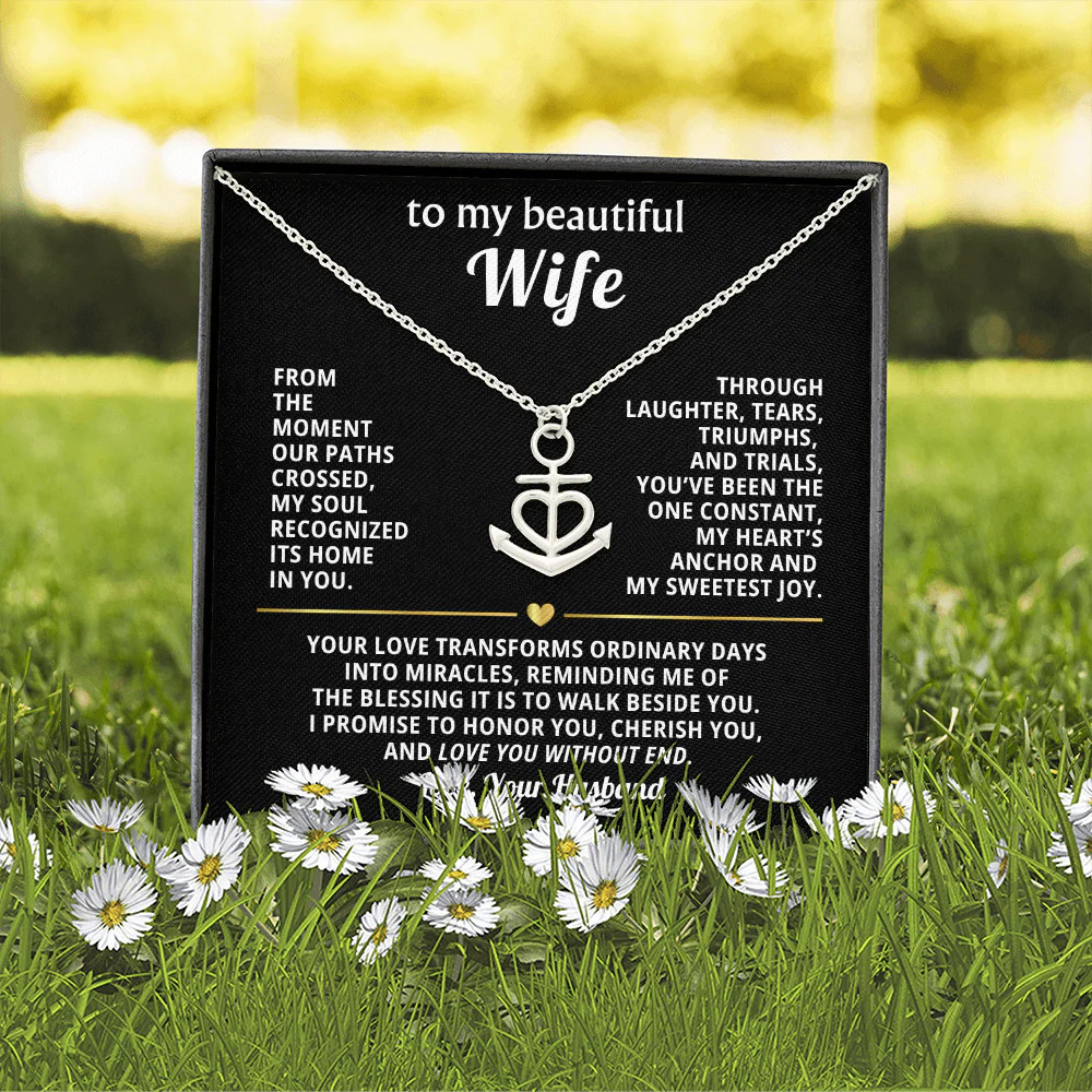 Wife Necklace Gift – You Are My Anchor