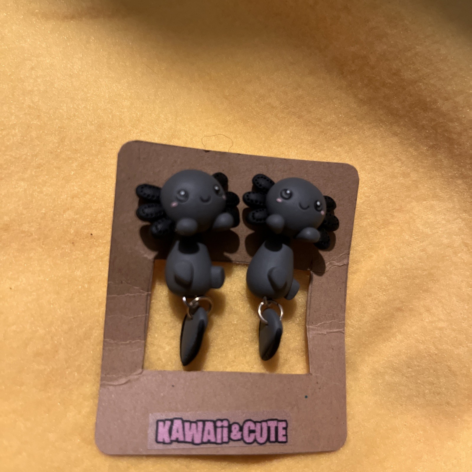 Extremely Rare And Hard To Find Dark Axolotl Kawaii & Cute Earrings