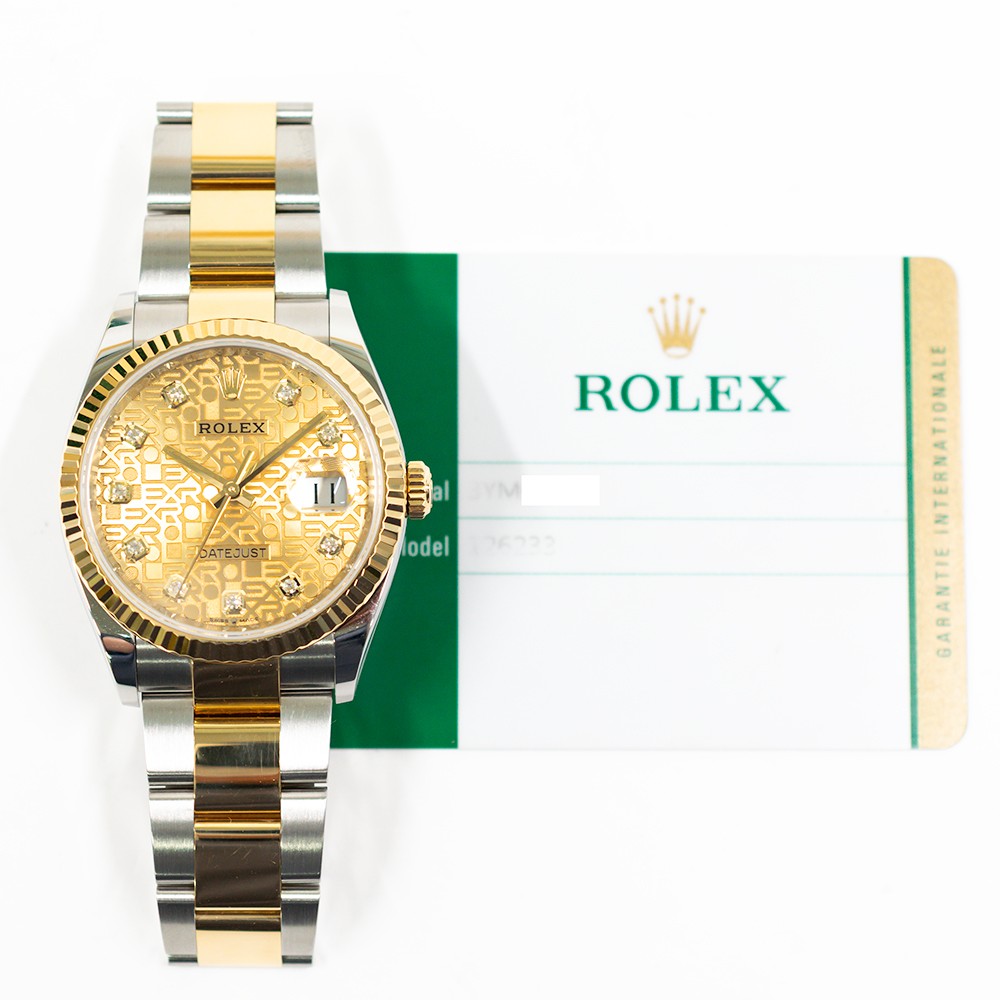 2019 Rolex Datejust 36, 126233, Steel & Gold, Champagne Jubilee Diamond Dial,…