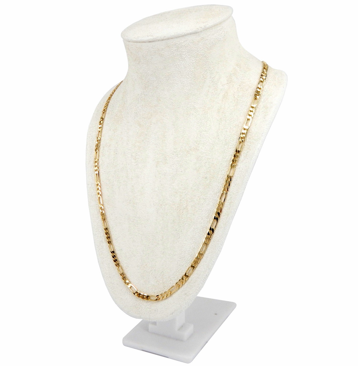 14k Italian Figaro Link Chain 4mm Necklace 18″, 20″, 24″, 30″ inch Gold Plated