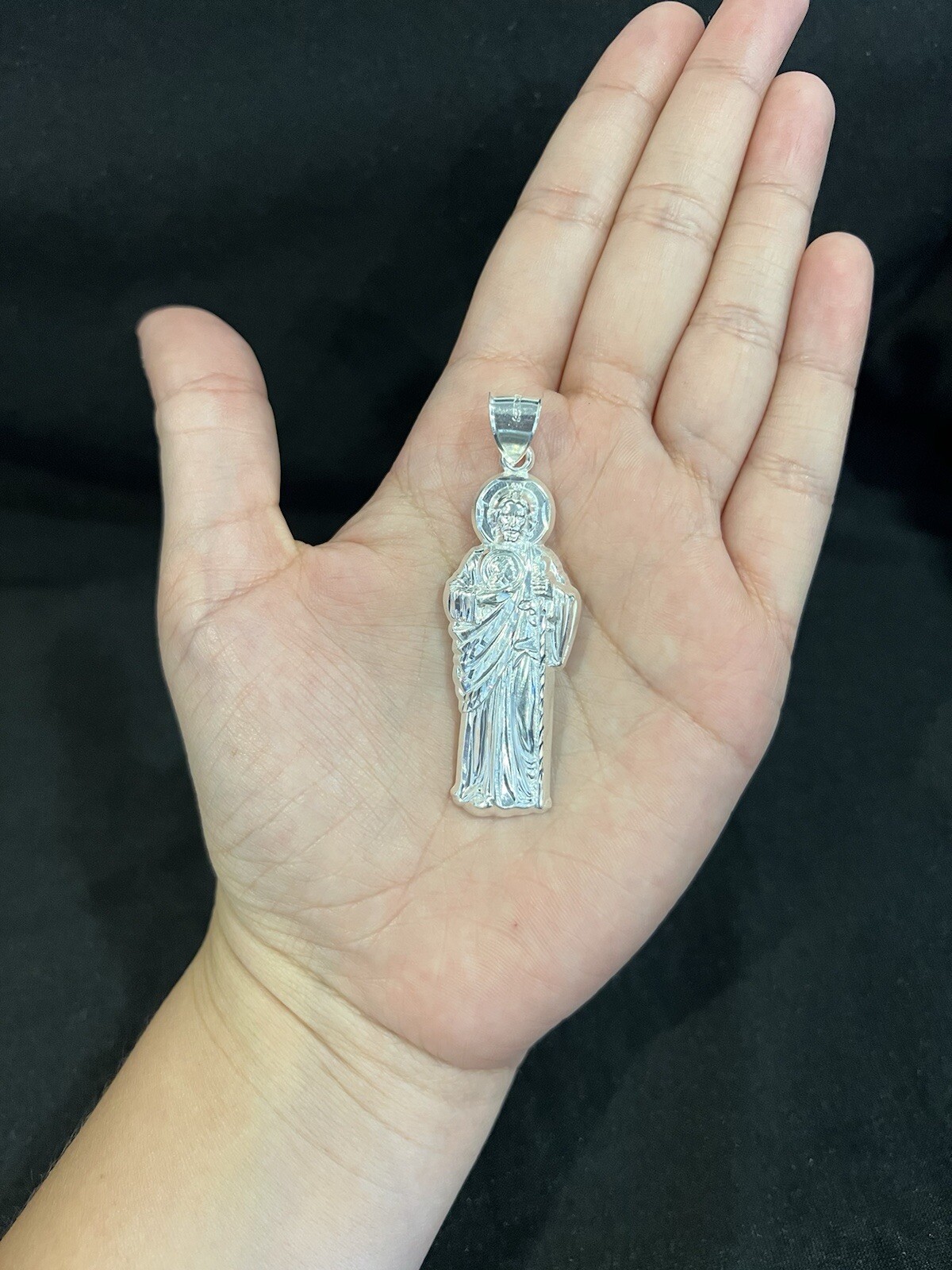 925 Sterling Silver Men Women St Jude Thaddeus San Judas Tadeo Pendant