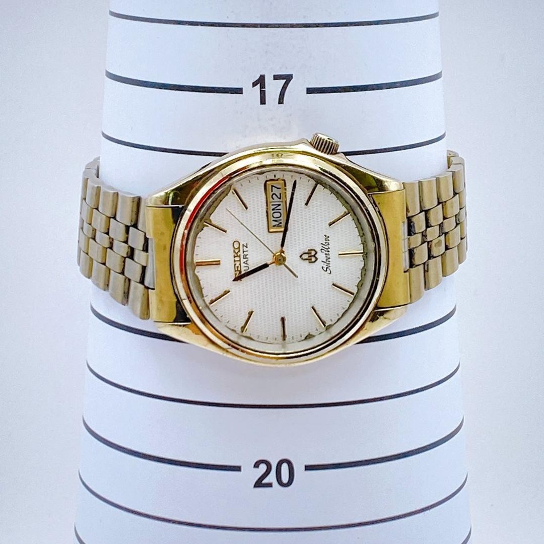 Working condition SEIKO men’s watch Silver Wave Day-Date vintage