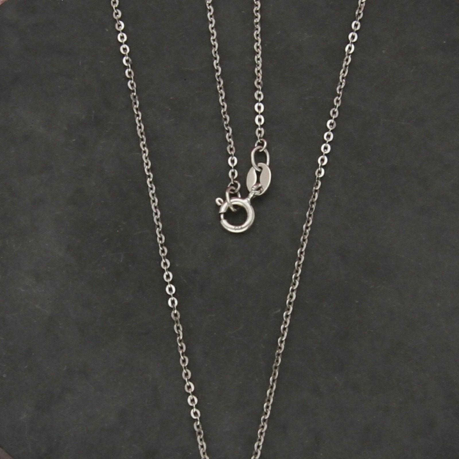 sterling silver italy 1mm flat cable chain necklace size 18.5in